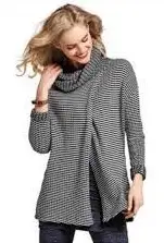 CAbi Fergie Split Stripe turtleneck sweater Small