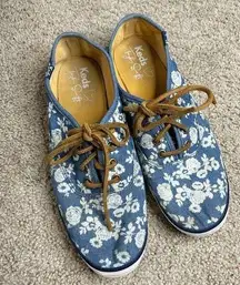 Taylor Swift Keds Blue Floral Lace Up Sneakers