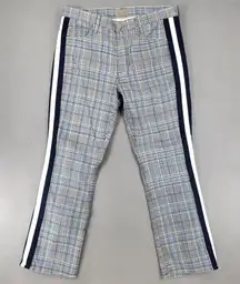 Mother Jeans The Insider Ankle Flare 30 Happy People Read Drink Coffee Plaid