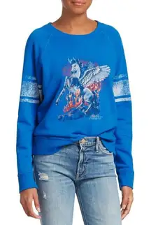 MOTHER Burn Bright The Square Sweatshirt Pegasus Flames Graphic Crewneck Size S