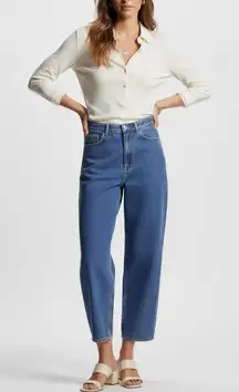 COS Tapered Leg High Rise Ankle Length Jeans, Blue, 32”