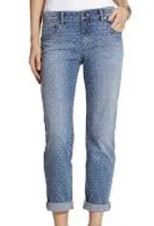 Chico’s Platinum polka dot boyfriend jeans