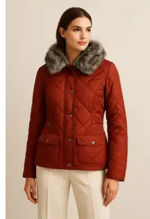 Ariat | Quilted Faux Fur Collar Puffer Coat Red Size M | NWOT