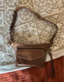 Hobo brown leather belt bag 