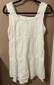 Peppermint Bay White Lace Trim Cotton Mini Dress