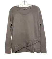 Athleta Serenity Criss Cross Pullover Sweatshirt Size Small‎ Gray Lounge Comfort