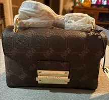 Nicole Miller Brown Signature Crossbody Handbag NWT