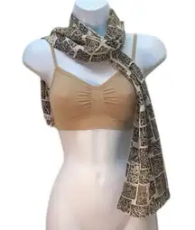 Vintage Casca Silk Scarf Animal Print Squares Oblong 13" X 56"