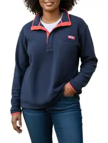 Columbia PFG Blue Fleece Pullover Women’s 2XT Henley Hiking Outdoor Lightweight