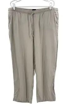 GAP Women's Beige Wide Leg cropped ankle Pants linen blend pull on XL casual