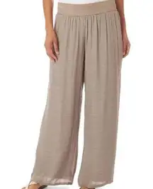 Apt. 9  Women's Taupe Palazzo Pull On Gauze Fabric Pants