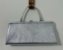 Vintage Metallic Silver Evening Bag Purse Clutch