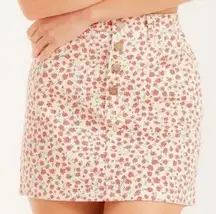 Billabong Cute As A Button Floral Mini Skirt