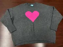 CeCe Grey Sweater with Pink Heart Size Medium