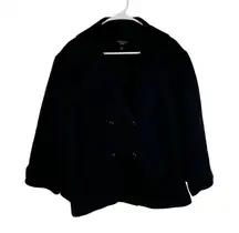 Talbots Navy Blue Double‎ Breasted Jacket Blazer Pea Coat Size 22W