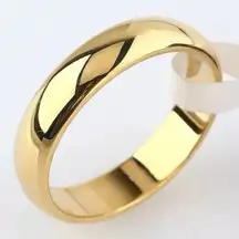 4.5mm Plain Gold Stainless Steel Ring