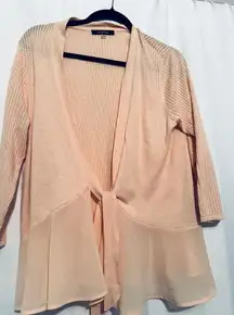 August Silk Cardigan Pink/ peach women's size large