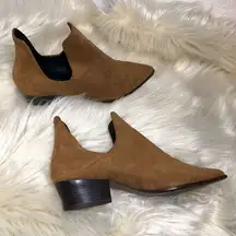 ZARA  Trafaluc cognac Cut Out Faux Suede Booties 39