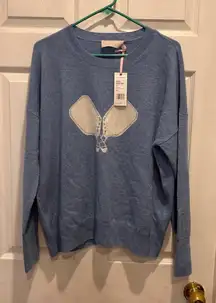 Vineyard Vines Womens Pickleball‎ Intarsia Sweater Cashmere Hydrangea Heather L