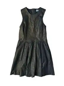 HUNTER DIXON Black Gold Metallic Holiday Dress Size Small NEW