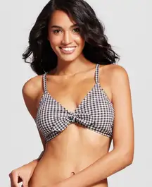 Xhilaration Xhiliration Gingham Knotted Front Tie Adjustable Bikini Top