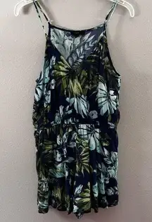 EM Women blue floral romper size S