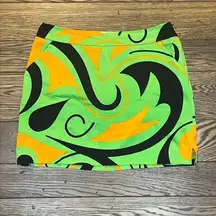 LoudMouth Ladies Skort Green and Orange Size US 10 C29