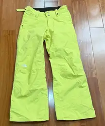 The North Face Women's Freedom Hyvent Insulated Ski Pants in neon yellow size XS