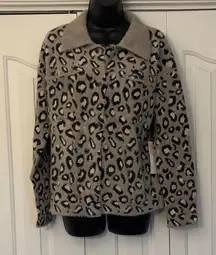 Rachel Zoe Leopard Print Peacoat Jacket Women Size Medium
