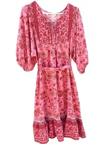 Princess Polly Womens size 10 floral puff sleeve prairie spring dress