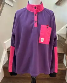 Topo Design Mountain Fleece Purple Pink Size XL