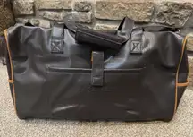 Lagerfeld PVC Faux Brown Leather Duffle Bag Unisex Overnight Weekender