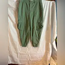 Abercrombie & Fitch Green Wide Leg Pants Relaxed Fit