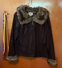 faux fur lined jacket size xl