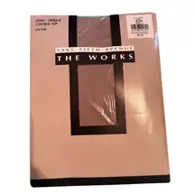 Vintage Saks Fifth Avenue The Works Nylons Pantyhose Opaque Almond Size L NEW