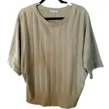 Vila Milano Womens Sweater Sz L Sage Green Short Sleeve