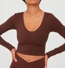 Aerie Offline Real Me V-Neck Crop Long Sleeve XXL