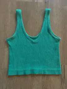 Out From Under Green Ribbed Tank Top