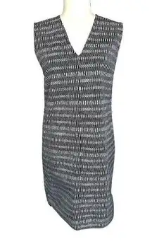 Kate Spade Saturday Dress Womens Small S Black White Print V Neck Shift Stretch