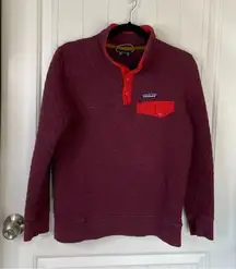 Patagonia‎ burgundy organic cotton quilted snap t jacket size small