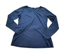 Peruvian Connection Size Large Lago Blue Layering Tee‎ Long Sleeve Top #AB5-4