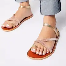 FREE PEOPLE Isle of Capri‎ in Leather and Velvet Straps size 38