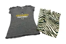 Green‎ Bay Packers NFL  Majestic Zubaz Women's Leggings & T-shirt
