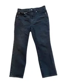 Madewell High Rise Slim Demi-Boot Jeans‎ Lunar Wash Women's Size 27P black