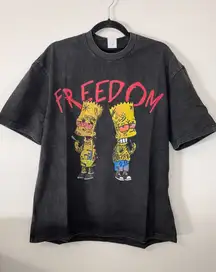 PHILOCTETES Freedom Graphic Tee The Simpsons Vintage Wash NWT Unisex Adult Sz S