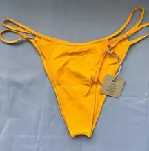 Toast Swim x Free People Signature Open Side Bottom in Marigold Yellow NWT Small