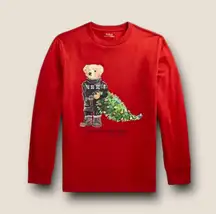 Ralph Lauren Polo Bear Red Christmas Long Sleeve Shirt