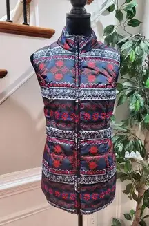 Woman Within Multicolor Polyester Sleeveless Full Zip Front Jacket Vest Size XL