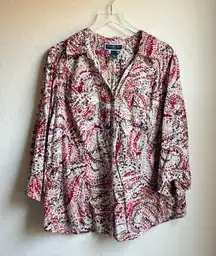 Karen Scott Button Down Blouse 2X