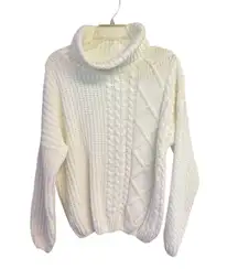 Primark Womans Cable Cowl Neck Sweater Ivory NWOT